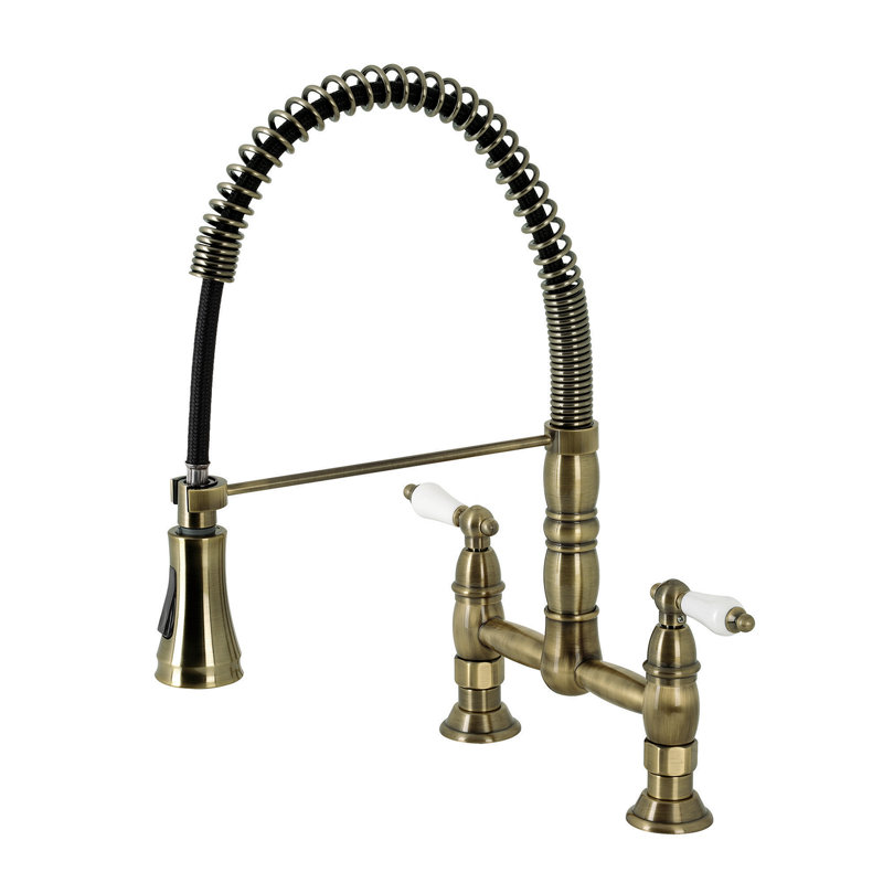 Kingston Brass Heritage Pull Down Bridge Faucet & Reviews | Wayfair